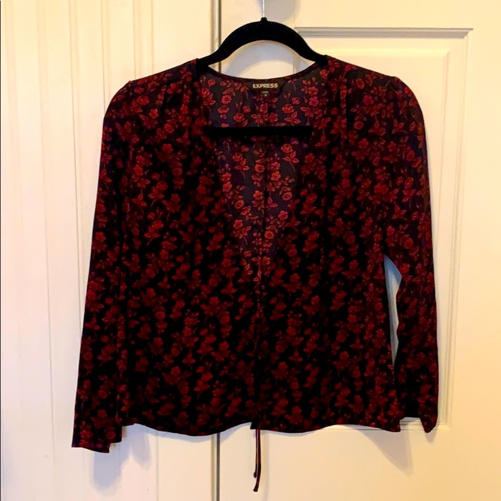 Express 3/4 Font Tie Cardigan
